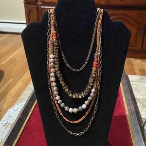 Gorgeous Scalloped Metal, Bead, Link, Necklace (5)